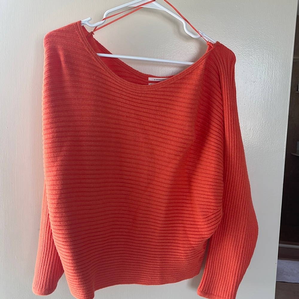 Anthropologie coral sweater